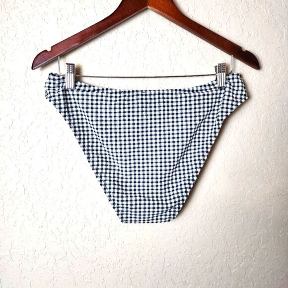 Betsey Johnson Underwire Bikini Ruffle Detail Swimsuit Black White Gingham XL - Picture 5 of 11